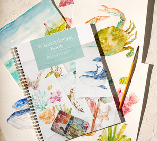 Seashores Watercoloring Book – Relaxing Ocean Art to Paint from Jean Choe Art & Design - Coloring Books