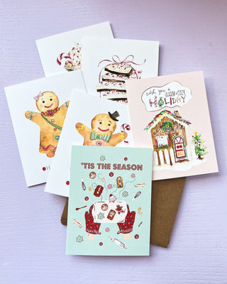 Set of 6 Whimsical Holiday & Christmas Greeting Cards from Jean Choe Art & Design - Other Baby