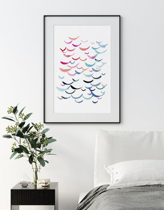 Summer Smiles Watercolor Art Print: Abstract Giclée Wall Art from Jean Choe Art & Design - Watercolor