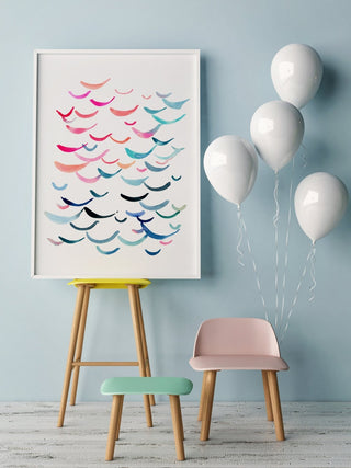 Summer Smiles Watercolor Art Print: Abstract Giclée Wall Art from Jean Choe Art & Design - Watercolor