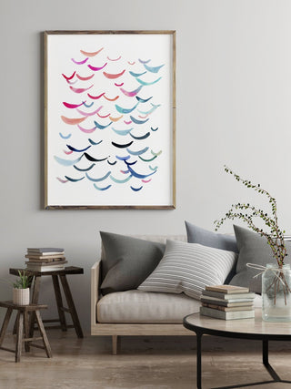 Summer Smiles Watercolor Art Print: Abstract Giclée Wall Art from Jean Choe Art & Design - Watercolor