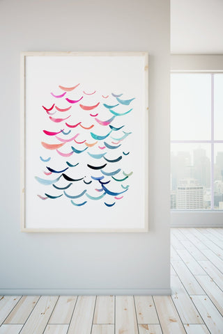 Summer Smiles Watercolor Art Print: Abstract Giclée Wall Art from Jean Choe Art & Design - Watercolor