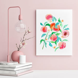 "Sun - Kissed Peaches" Art Print: Vibrant Summer Giclée Wall Art from Jean Choe Art & Design - Giclée