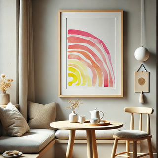 Sunwave Watercolor Print - Abstract Sunset - Inspired Wall Art from Jean Choe Art & Design - Giclée