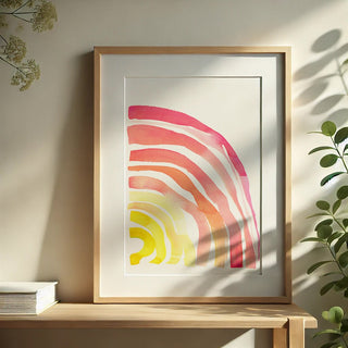 Sunwave Watercolor Print - Abstract Sunset - Inspired Wall Art from Jean Choe Art & Design - Giclée