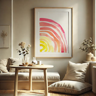 Sunwave Watercolor Print - Abstract Sunset - Inspired Wall Art from Jean Choe Art & Design - Giclée