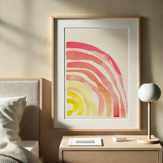 Sunwave Watercolor Print - Abstract Sunset - Inspired Wall Art from Jean Choe Art & Design - Giclée