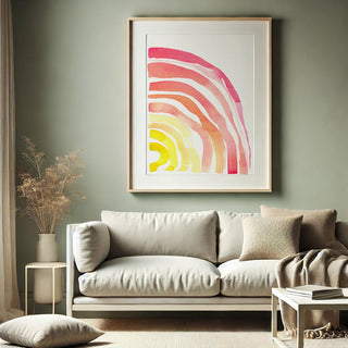 Sunwave Watercolor Print - Abstract Sunset - Inspired Wall Art from Jean Choe Art & Design - Giclée