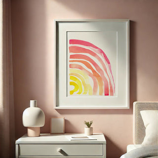 Sunwave Watercolor Print - Abstract Sunset - Inspired Wall Art from Jean Choe Art & Design - Giclée