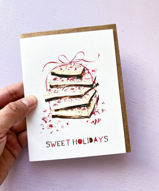 Sweet Holidays Peppermint Bark Greeting Card from Jean Choe Art & Design - Other Retail & Shop Fitting