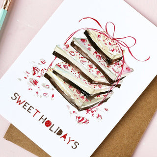 Sweet Holidays Peppermint Bark Greeting Card from Jean Choe Art & Design - Other Retail & Shop Fitting
