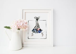 "Swift Walk" Art Print: Watercolor Fashion Illustration from Jean Choe Art & Design - Giclée
