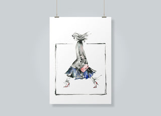 "Swift Walk" Art Print: Watercolor Fashion Illustration from Jean Choe Art & Design - Giclée