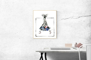"Swift Walk" Art Print: Watercolor Fashion Illustration from Jean Choe Art & Design - Giclée