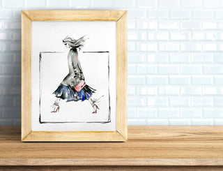 "Swift Walk" Art Print: Watercolor Fashion Illustration from Jean Choe Art & Design - Giclée