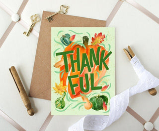 Thankful Pumpkin Greeting Card for Fall or Thanksgiving from Jean Choe Art & Design - Other Baby