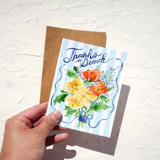 Thanks a Bunch Watercolor Flower Bouquet Card for Thank You from Jean Choe Art & Design - Other Baby