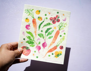 Vegetable Swedish Dishcloth: Reusable Kitchen Cloth from Jean Choe Art & Design - Reusable Paper Towels