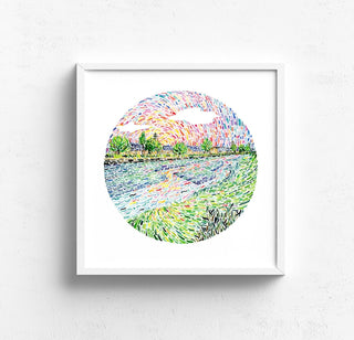 "Walk Along the Shores" Art Print: Impressionistic Landscape from Jean Choe Art & Design - Giclée