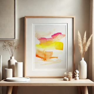 Warm Swash Watercolor Art Print - Bold Abstract Color Study from Jean Choe Art & Design - Giclée