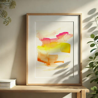 Warm Swash Watercolor Art Print - Bold Abstract Color Study from Jean Choe Art & Design - Giclée