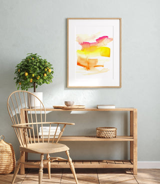 Warm Swash Watercolor Art Print - Bold Abstract Color Study from Jean Choe Art & Design - Giclée