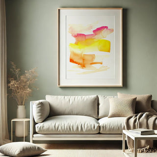 Warm Swash Watercolor Art Print - Bold Abstract Color Study from Jean Choe Art & Design - Giclée