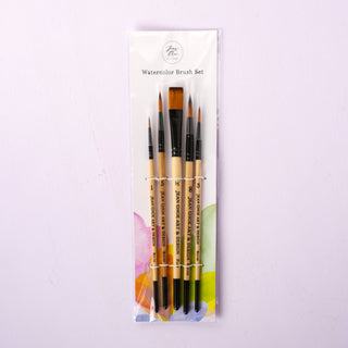 Watercolor Brush Set of 5 for Beginners from Jean Choe Art & Design - Art Paint