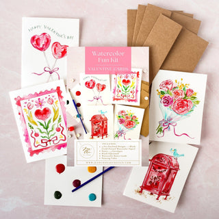 Watercolor Fun Kit: DIY Valentine’s Handmade Cards from Jean Choe Art & Design - Kits
