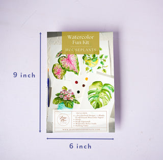 Watercolor Fun Kit: Houseplants – DIY Art Set with Pre - Outlined Pages from Jean Choe Art & Design - Kits