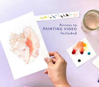Watercolor Fun Kit: Seashores – Pre - Outlined Sea Life & Sailboats from Jean Choe Art & Design - Kits
