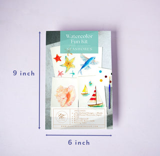Watercolor Fun Kit: Seashores – Pre - Outlined Sea Life & Sailboats from Jean Choe Art & Design - Kits