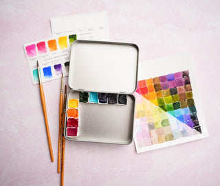 Watercolor Paint Set for Beginners with Poured High-quality Paint of 9 essential colors & 3 round Brushes