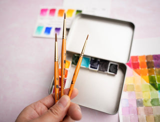 Watercolor Paint Set for Beginners with Poured High-quality Paint of 9 essential colors & 3 round Brushes