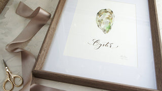 Watercolor Oyster Art Print with Calligraphy: Coastal Wall Decor from Jean Choe Art & Design - Giclée