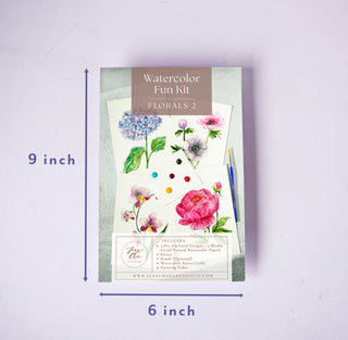 Watercolor Painting Kit: Florals 2, Beginner - Friendly DIY Watercolor Set from Jean Choe Art & Design - Kits