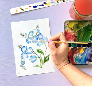 Watercolor Painting Kit:Wildflowers. DIY Watercolor Set with Outlined Pages from Jean Choe Art & Design - Kits
