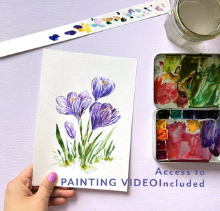 Watercolor Painting Kit:Wildflowers. DIY Watercolor Set with Outlined Pages from Jean Choe Art & Design - Kits