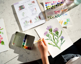Watercoloring Book: Wildflowers – Pre - Outlined Pages & Tutorials from Jean Choe Art & Design - Coloring Books