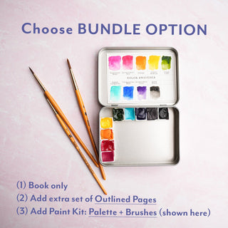 Watercoloring Book: Wildflowers – Pre - Outlined Pages & Tutorials from Jean Choe Art & Design - Coloring Books