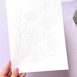 Watercoloring Book: Wildflowers – Pre - Outlined Pages & Tutorials from Jean Choe Art & Design - Coloring Books