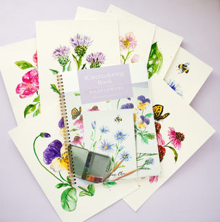 Watercoloring Book: Wildflowers – Pre - Outlined Pages & Tutorials from Jean Choe Art & Design - Coloring Books