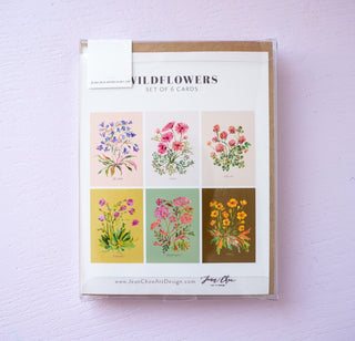 Wildflower Greeting Card Set: Assorted Pack of 6 from Jean Choe Art & Design - Blank Cards
