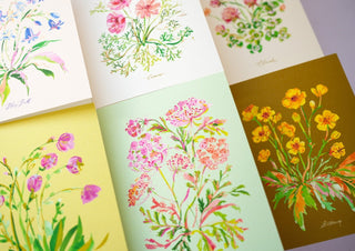 Wildflower Greeting Card Set: Assorted Pack of 6 from Jean Choe Art & Design - Blank Cards