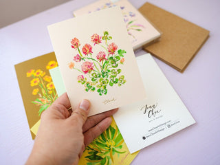 Wildflower Greeting Card Set: Assorted Pack of 6 from Jean Choe Art & Design - Blank Cards
