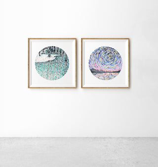 "Winter Reflections" Art Print: Tranquil Winter Lake from Jean Choe Art & Design - Giclée