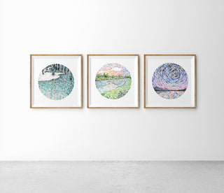"Winter Reflections" Art Print: Tranquil Winter Lake from Jean Choe Art & Design - Giclée