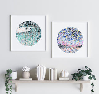 "Winter Reflections" Art Print: Tranquil Winter Lake from Jean Choe Art & Design - Giclée