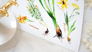 Yellow Botanical Rainbow Art Print: Botanical Decor from Jean Choe Art & Design - Giclée