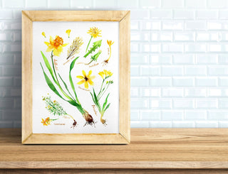 Yellow Botanical Rainbow Art Print: Botanical Decor from Jean Choe Art & Design - Giclée